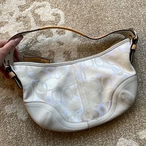 Coach white monogram shoulder bag
